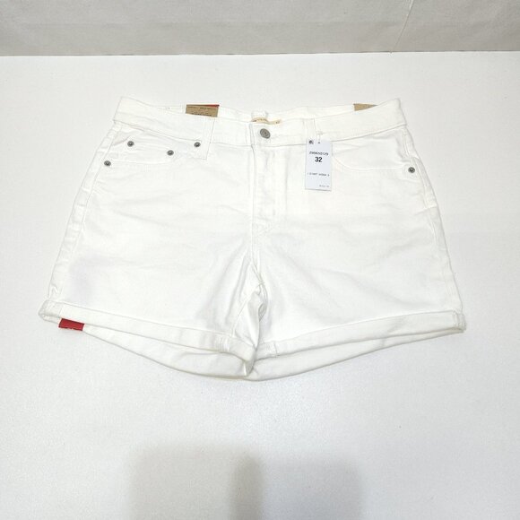 Levi's Mid-Length Mid Rise Shorts Size 32 Cuffed Slim Through Hip Original Style - Picture 1 of 8